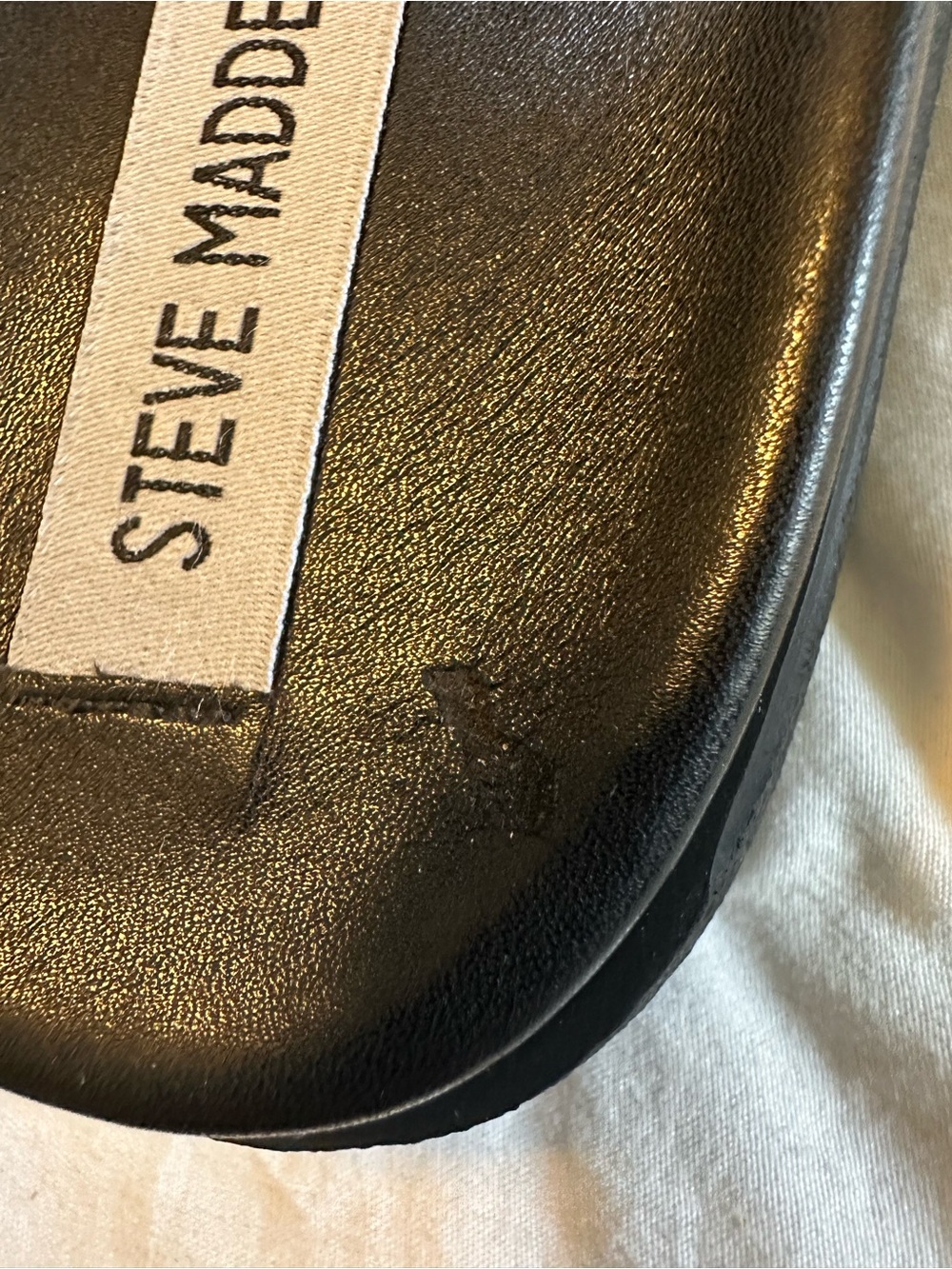 Steve Madden Mayven Adjustable Slide Sandal Black Leather Size 7.5 or 8 - Picture 8 of 8
